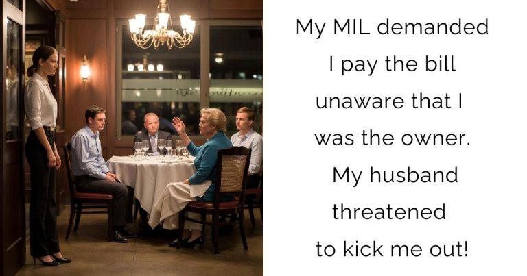My MIL demanded I pay the bill unaware that I was the owner. My husband threatened to kick me out!