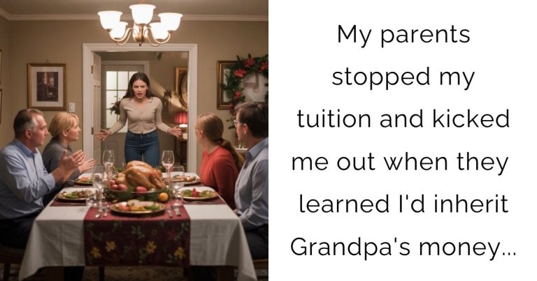 My parents stopped my tuition and kicked me out when they learned I’d inherit Grandpa’s money…