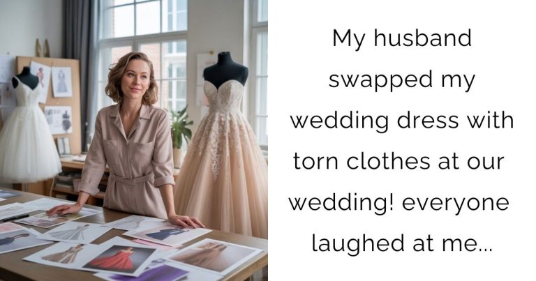 My husband swapped my wedding dress with torn clothes at our wedding! everyone laughed at me…