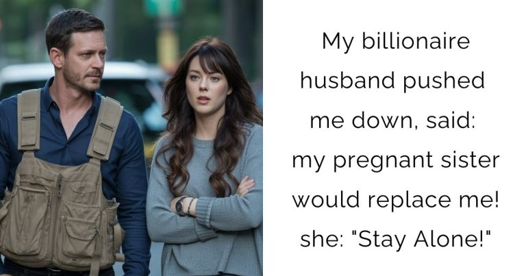 My billionaire husband pushed me down, said: my pregnant sister would replace me! she: “Stay Alone!”