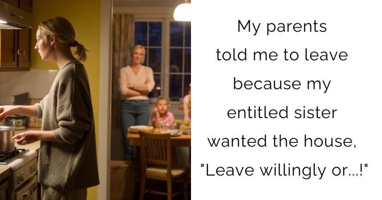 My parents told me to leave because my entitled sister wanted the house, “Leave willingly or…!”