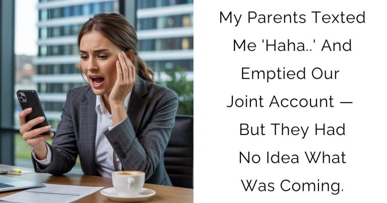 My Parents Texted Me ‘Haha..’ And Emptied Our Joint Account — But They Had No Idea What Was Coming.