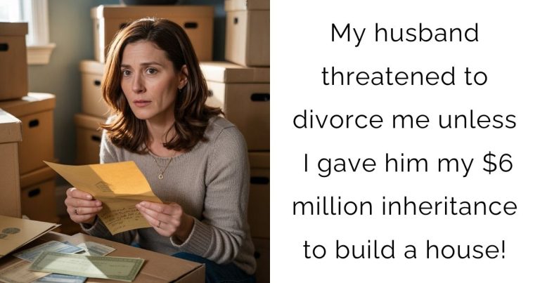 My husband threatened to divorce me unless I gave him my $6 million inheritance to build a house!