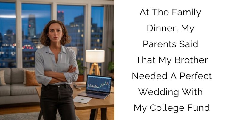 At The Family Dinner, My Parents Said That My Brother Needed A Perfect Wedding With My College Fund