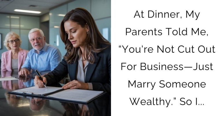 At Dinner, My Parents Told Me, “You’re Not Cut Out For Business—Just Marry Someone Wealthy.” So I…