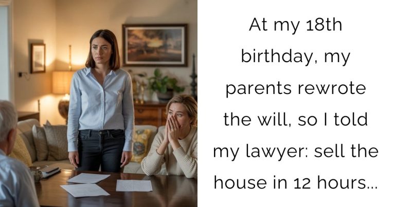 At my 18th birthday, my parents rewrote the will, so I told my lawyer: sell the house in 12 hours…