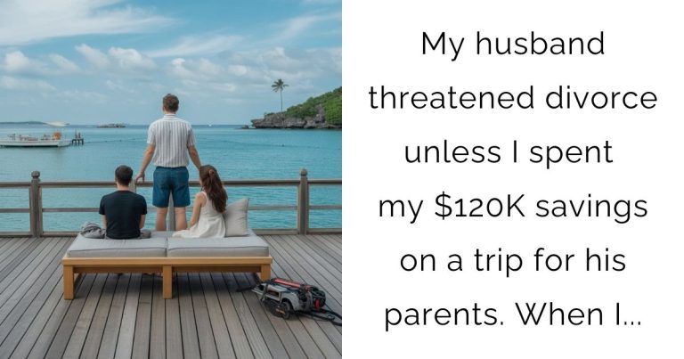 My husband threatened divorce unless I spent my $120K savings on a trip for his parents. When I…