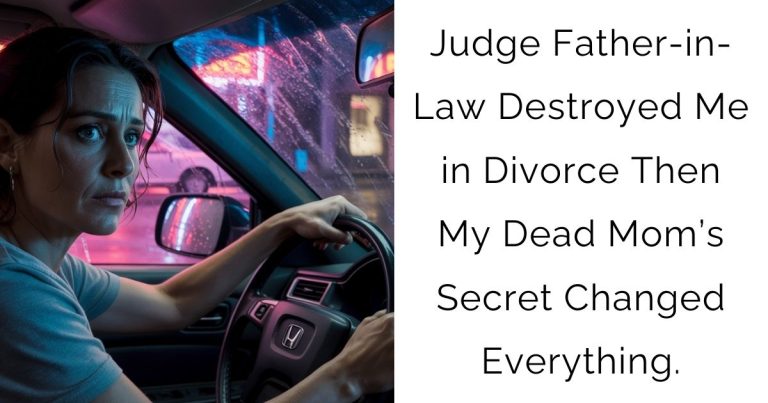 Judge Father-in-Law Destroyed Me in Divorce Then My Dead Mom’s Secret Changed Everything.