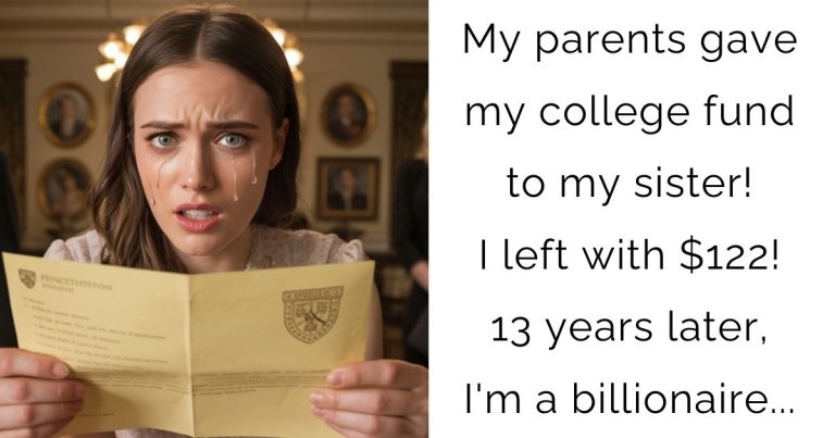My parents gave my college fund to my sister! I left with $122! 13 years later, I’m a billionaire…