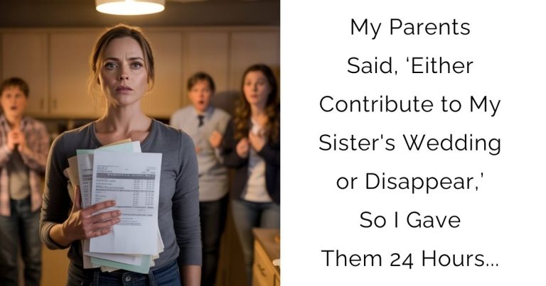 My Parents Said, ‘Either Contribute to My Sister’s Wedding or Disappear,’ So I Gave Them 24 Hours…