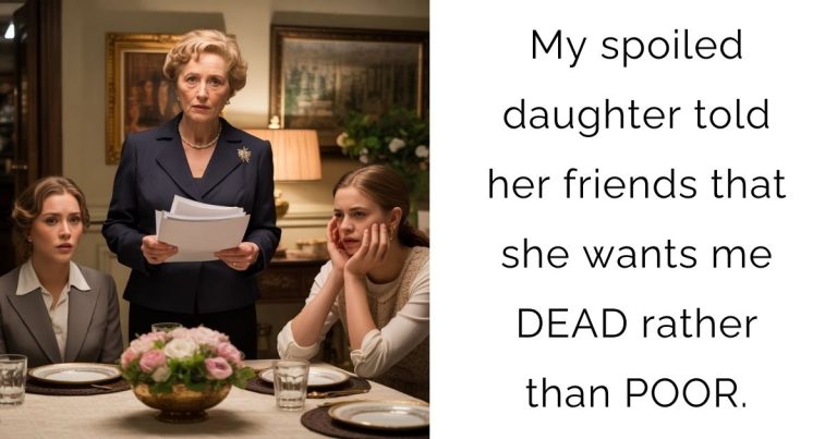 My spoiled daughter told her friends that she wants me DEAD rather than POOR.