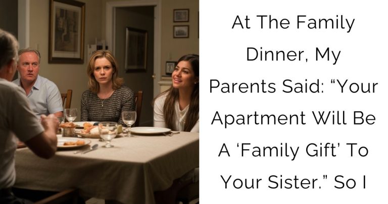 At The Family Dinner, My Parents Said: “Your Apartment Will Be A ‘Family Gift’ To Your Sister.” So I