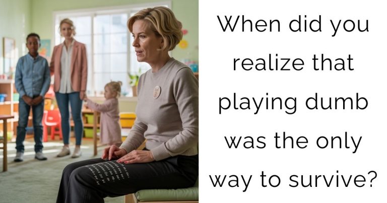 When did you realize that playing dumb was the only way to survive?