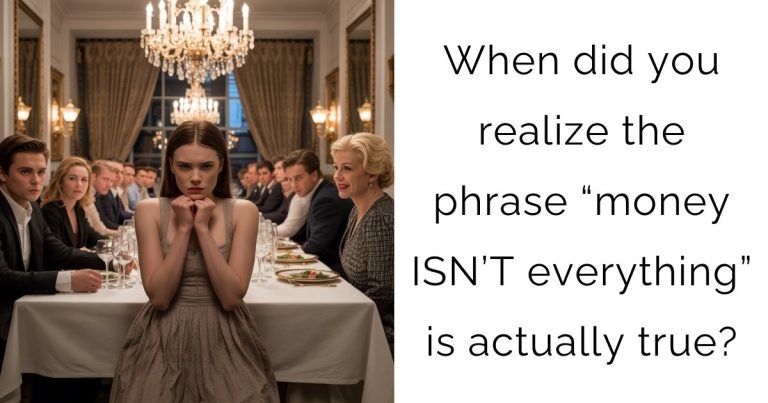 When did you realize the phrase “money ISN’T everything” is actually true?