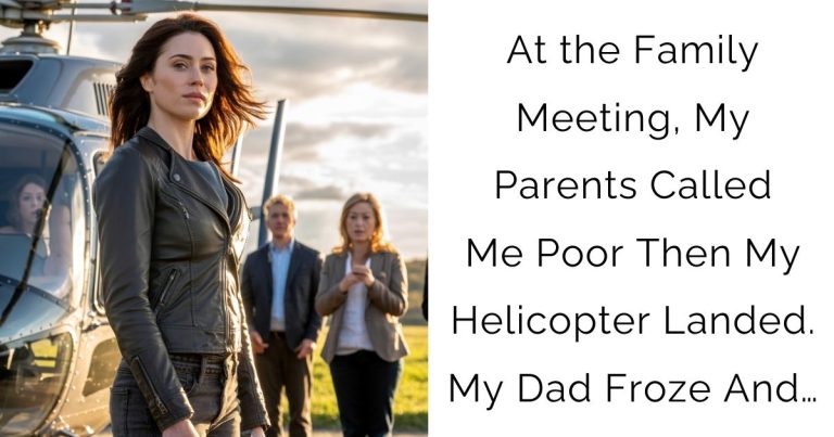 At the Family Meeting, My Parents Called Me Poor Then My Helicopter Landed. My Dad Froze And…