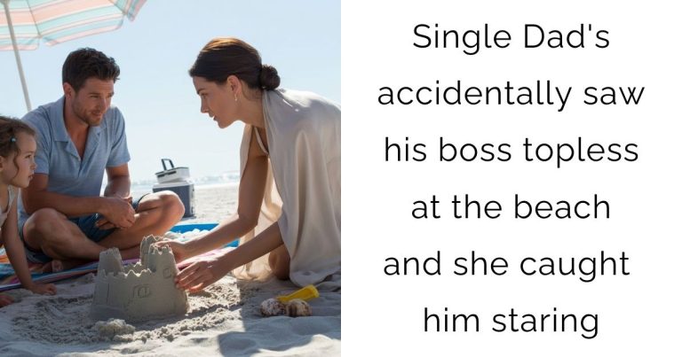 Single Dad’s accidentally saw his boss topless at the beach and she caught him staring