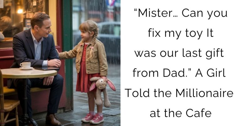 “Mister… Can you fix my toy It was our last gift from Dad.”—A Girl Told the Millionaire at the Cafe