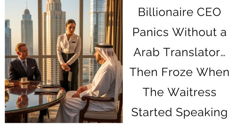 Billionaire CEO Panics Without a Arab Translator… Then Froze When The Waitress Started Speaking
