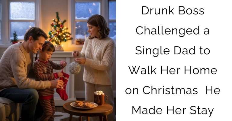 Drunk Boss Challenged a Single Dad to Walk Her Home on Christmas — He Made Her Stay