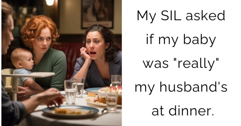 My SIL asked if my baby was “really” my husband’s at dinner.