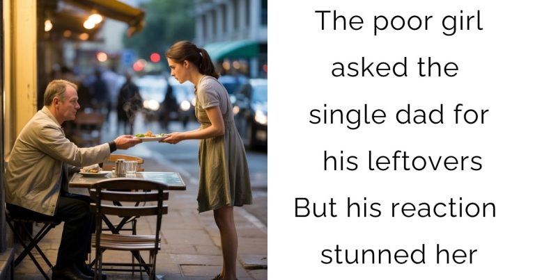 The poor girl asked the single dad for his leftovers—But his reaction stunned her