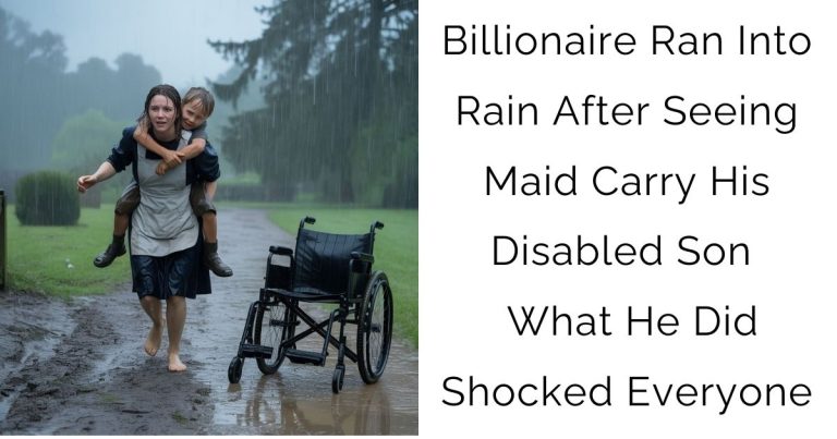 Billionaire Ran Into Rain After Seeing Maid Carry His Disabled Son — What He Did Shocked Everyone
