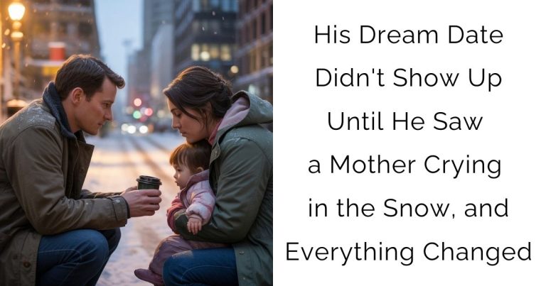 His Dream Date Didn’t Show Up — Until He Saw a Mother Crying in the Snow, and Everything Changed