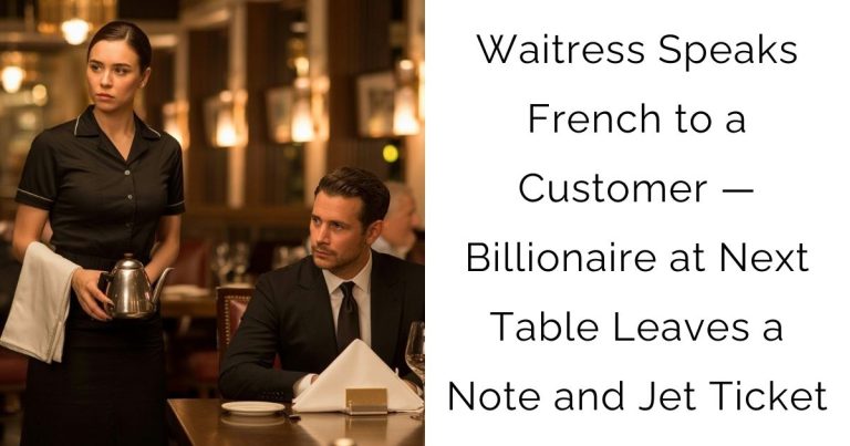 Waitress Speaks French to a Customer — Billionaire at Next Table Leaves a Note and Jet Ticket