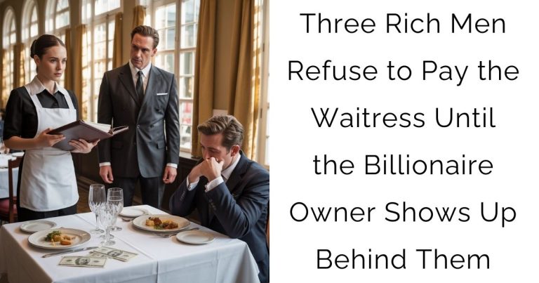 Three Rich Men Refuse to Pay the Waitress Until the Billionaire Owner Shows Up Behind Them