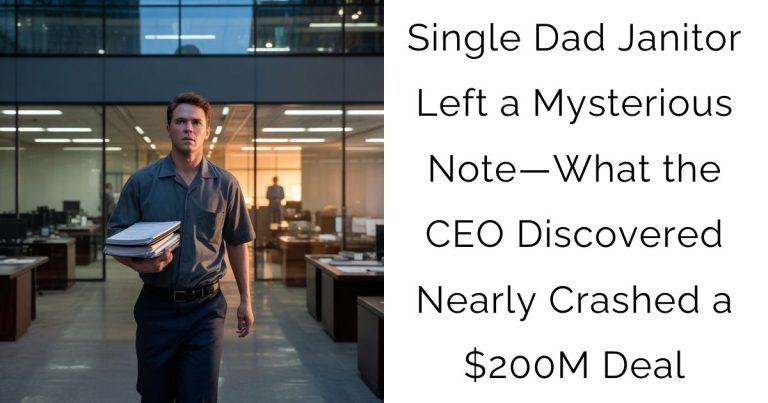 Single Dad Janitor Left a Mysterious Note—What the CEO Discovered Nearly Crashed a $200M Deal