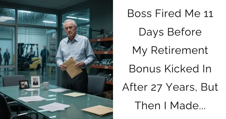 Boss Fired Me 11 Days Before My Retirement Bonus Kicked In After 27 Years, But Then I Made…