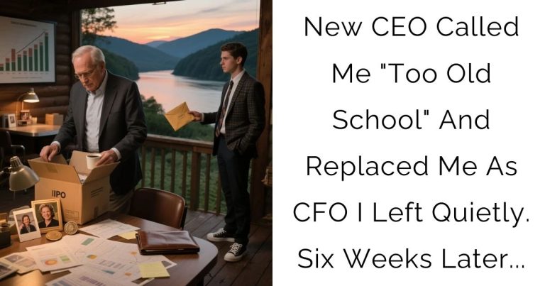 New CEO Called Me “Too Old School” And Replaced Me As CFO; I Left Quietly. Six Weeks Later…