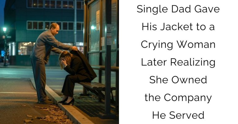 Single Dad Gave His Jacket to a Crying Woman — Later Realizing She Owned the Company He Served