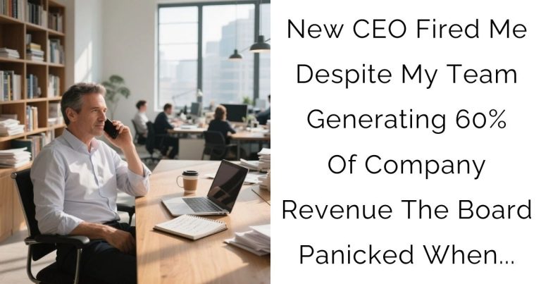 New CEO Fired Me Despite My Team Generating 60% Of Company Revenue; The Board Panicked When…