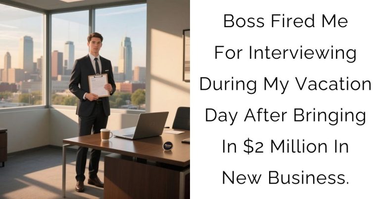Boss Fired Me For Interviewing During My Vacation Day After Bringing In $2 Million In New Business.