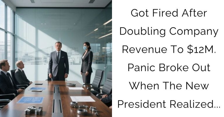 Got Fired After Doubling Company Revenue To $12M. Panic Broke Out When The New President Realized…