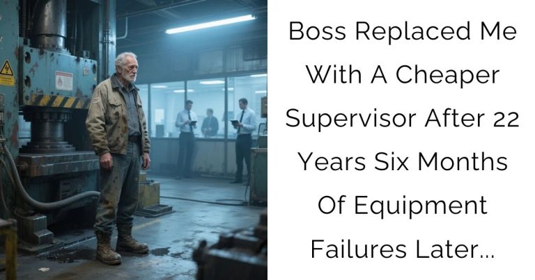 Boss Replaced Me With A Cheaper Supervisor After 22 Years; Six Months Of Equipment Failures Later…
