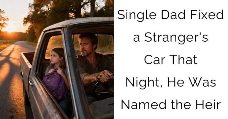 Single Dad Fixed a Stranger’s Car — That Night, He Was Named the Heir