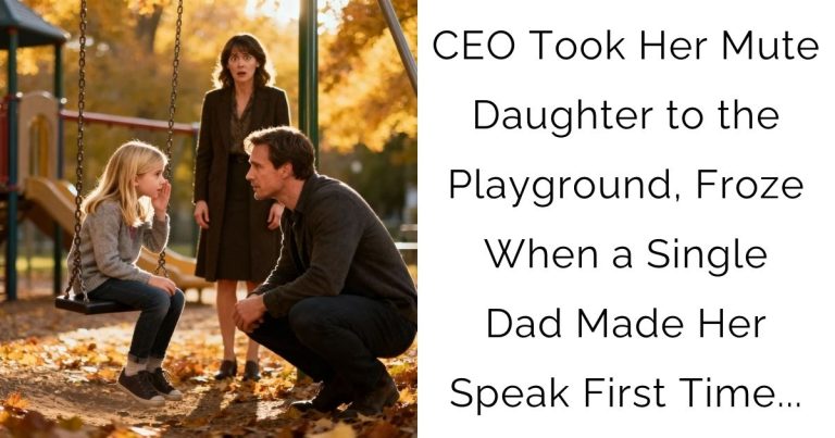 CEO Took Her Mute Daughter to the Playground, Froze When a Single Dad Made Her Speak First Time…