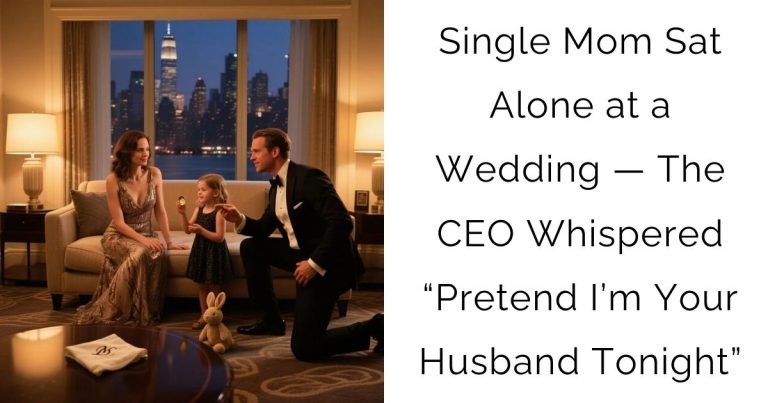 Single Mom Sat Alone at a Wedding — The CEO Whispered: “Pretend I’m Your Husband Tonight”