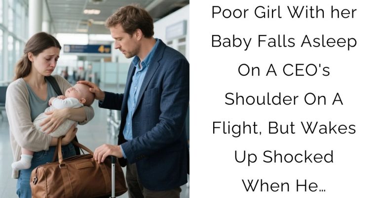 Poor Girl With her Baby Falls Asleep On A CEO’s Shoulder On A Flight, But Wakes Up Shocked When He…