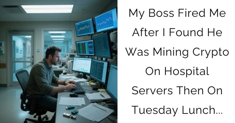 My Boss Fired Me After I Found He Was Mining Crypto On Hospital Servers; Then On Tuesday Lunch…