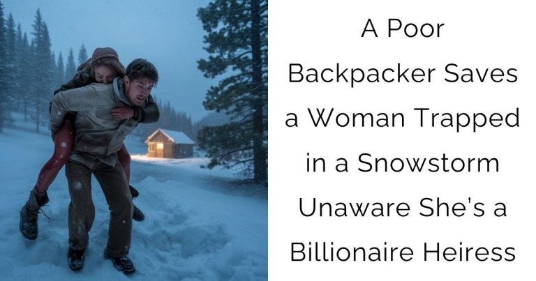 A Poor Backpacker Saves a Woman Trapped in a Snowstorm — Unaware She’s a Billionaire Heiress
