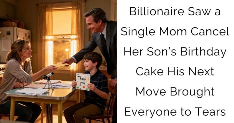 Billionaire Saw a Single Mom Cancel Her Son’s Birthday Cake —His Next Move Brought Everyone to Tears