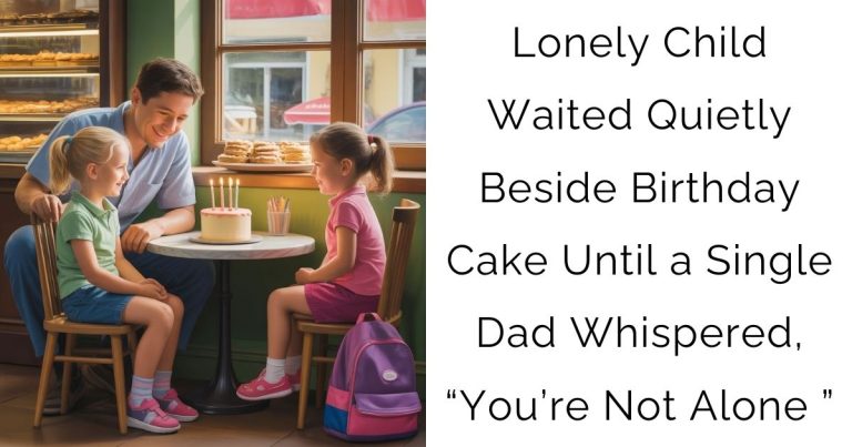 Lonely Child Waited Quietly Beside Birthday Cake — Until a Single Dad Whispered, “You’re Not Alone ”