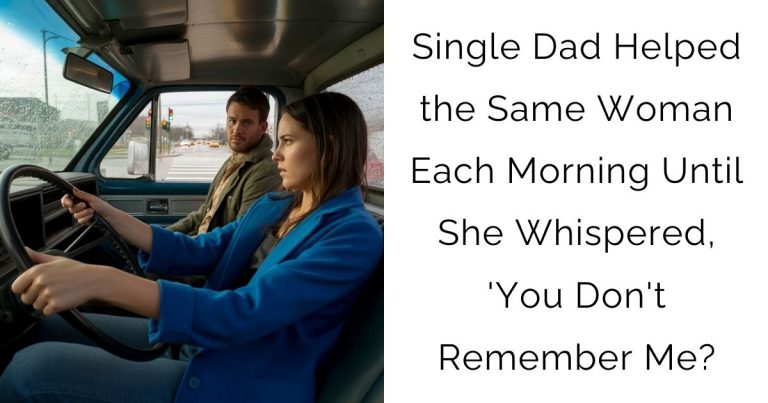Single Dad Helped the Same Woman Each Morning — Until She Whispered, ‘You Don’t Remember Me?