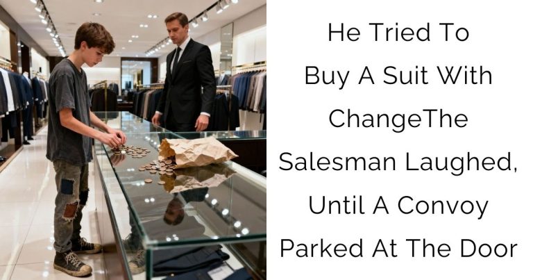 He Tried To Buy A Suit With Change—The Salesman Laughed, Until A Convoy Parked At The Door