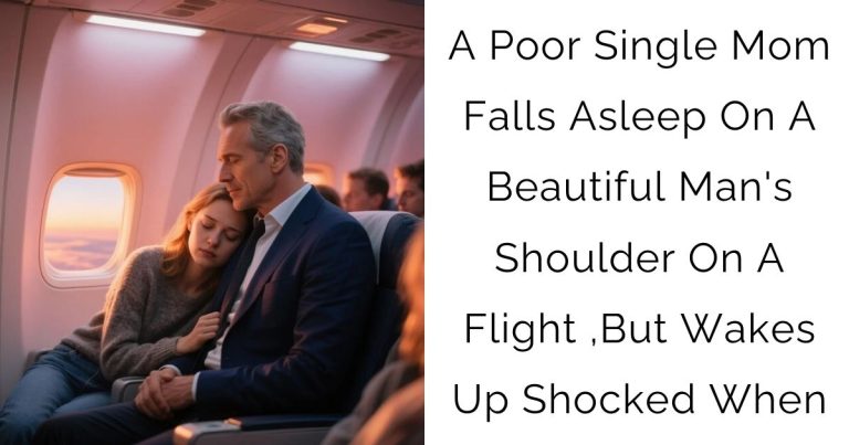 A Poor Single Mom Falls Asleep On A Beautiful Man’s Shoulder On A Flight ,But Wakes Up Shocked When