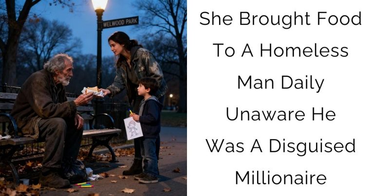 She Brought Food To A Homeless Man Daily — Unaware He Was A Disguised Millionaire