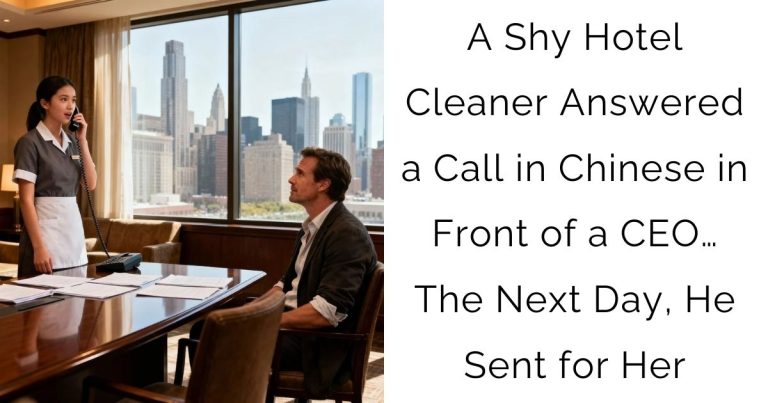 A Shy Hotel Cleaner Answered a Call in Chinese in Front of a CEO… The Next Day, He Sent for Her